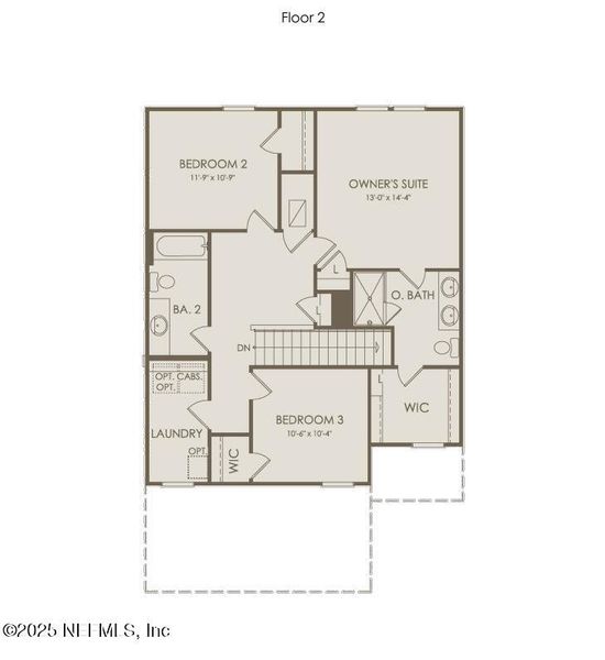 2D floor plan layout of this home in The Preserve at Bannon Lakes, St. Augustine, FL (Image 2).