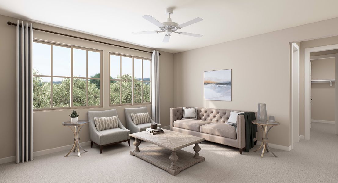 Representative furnished interior of a home built from the Ventana Plan 4507 by Tri Pointe Homes in Waterston Central, Gilbert (Image 23).