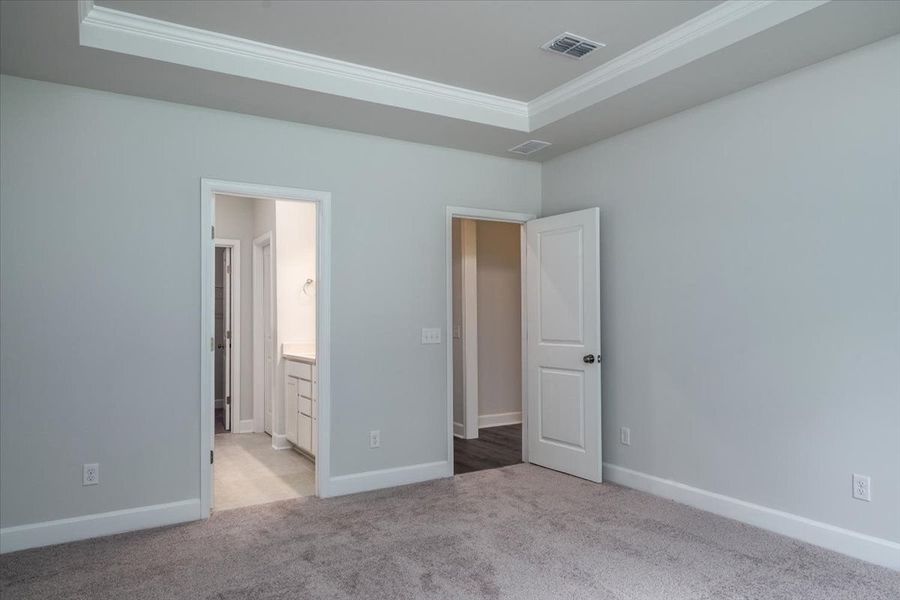 Relax in this cozy Owner's Suite with decorative Tray Ceiling. Relax in this cozy Owner's Suite with decorative Tray Ceiling.