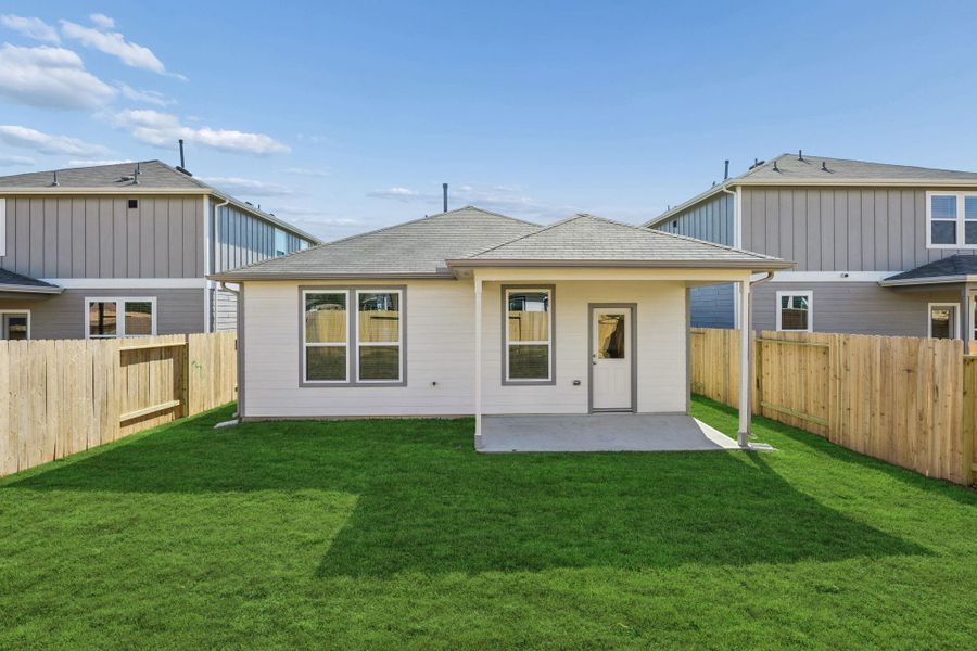 Exterior details and patio area of a home in Decker Farms, Magnolia (Image 2). Exterior details and patio area of a home in Decker Farms, Magnolia (Image 2).