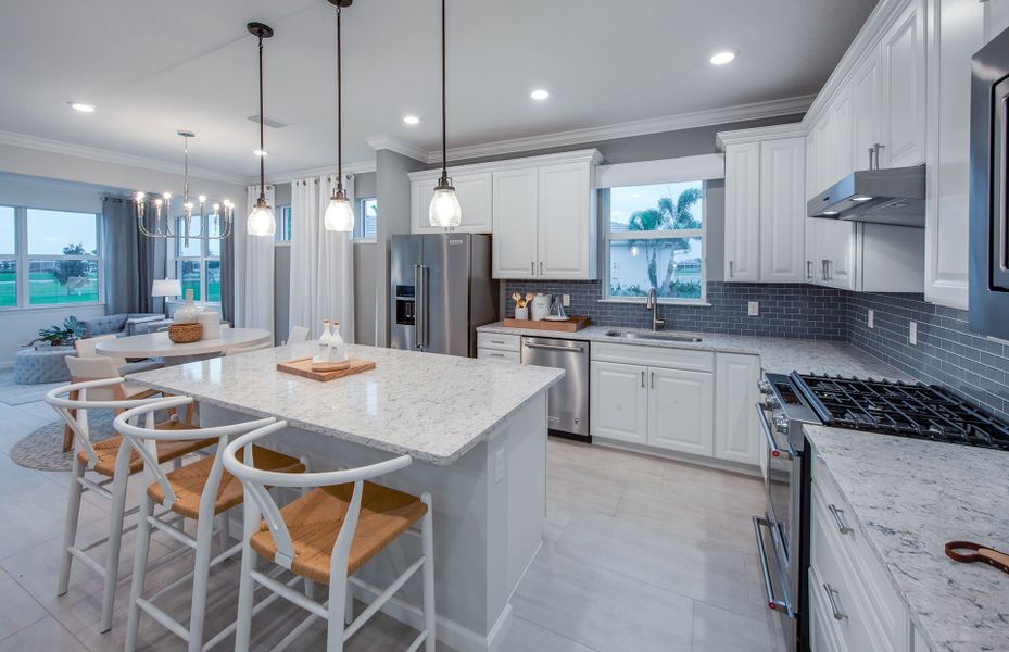 Furnished interior view inside a new home in Del Webb Oak Creek, North Fort Myers (Image 9).