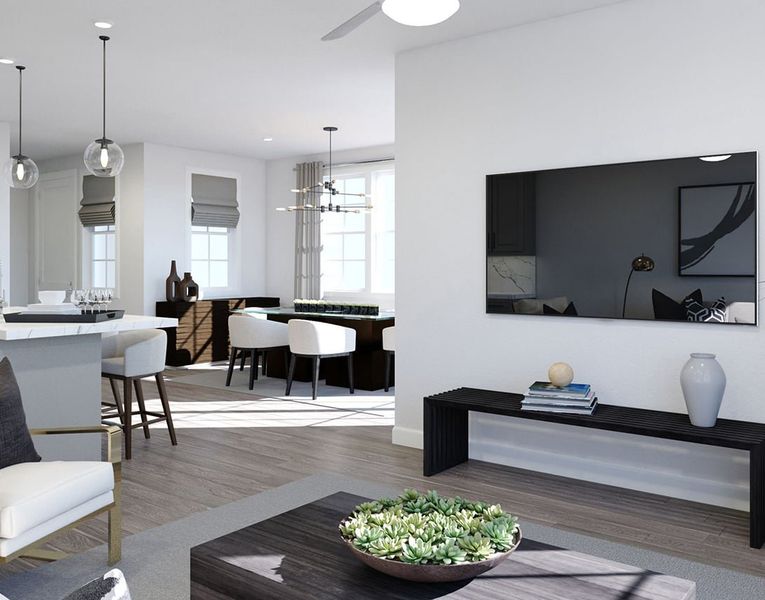 Furnished interior view inside a new home in Westside Crossing Townhomes, Berthoud (Image 6).