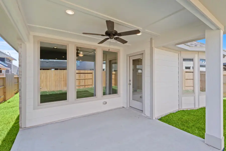 Exterior details and patio area of a home in Grand Central Park, Conroe (Image 3). Exterior details and patio area of a home in Grand Central Park, Conroe (Image 3).