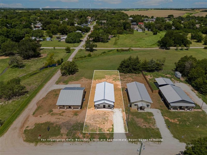 Overview of rural landscape featuring property boundaries highlighted Overview of rural landscape featuring property boundaries highlighted