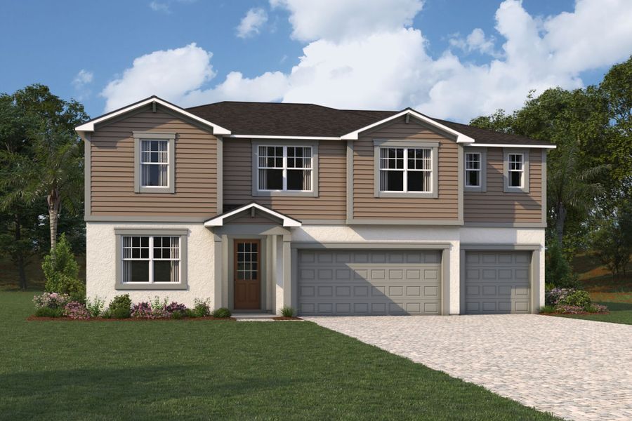 Representative exterior photo of a completed home built from the Windcave by Mattamy Homes in Pasadena Ridge, Zephyrhills, FL (Image 3).