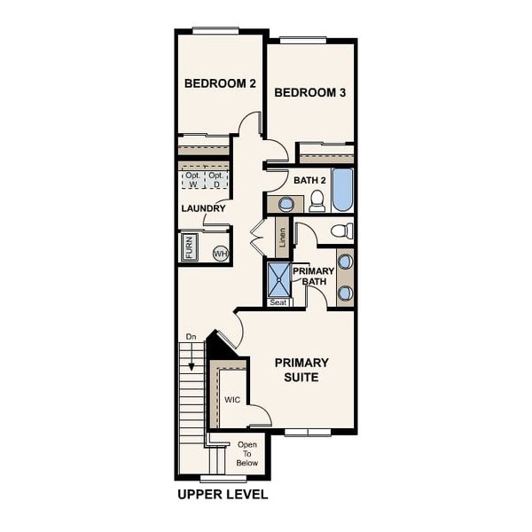 2D floor plan layout of this home in The Townes at Skyline Ridge, Castle Pines, CO (Image 3).