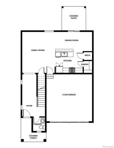 2D floor plan layout of this home in Second Creek Farm, Commerce City, CO (Image 4).