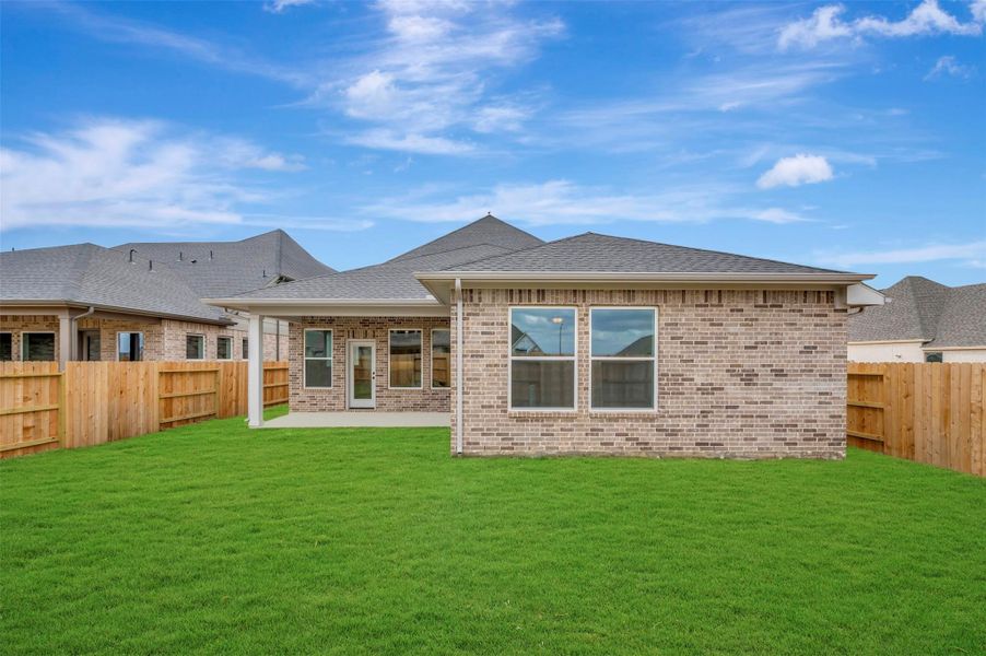 Exterior details and patio area of a home in The Grand Prairie - Retreat Collection, Hockley (Image 3).