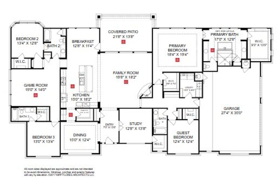 2D floor plan layout for the Coronado I by Giddens Homes in Leander Estates, Leander, TX (Image 3). 2D floor plan layout for the Coronado I by Giddens Homes in Leander Estates, Leander, TX (Image 3).