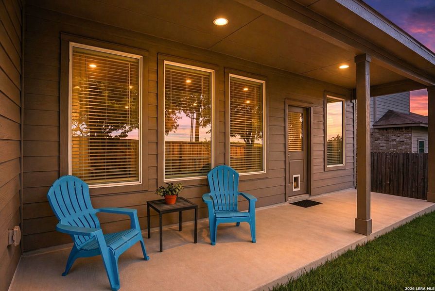 Exterior details and patio area of a home in Voss Farms, New Braunfels (Image 3).