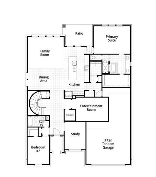 2D floor plan layout for the Leyland by Highland Homes in The George, Richmond, TX (Image 26).