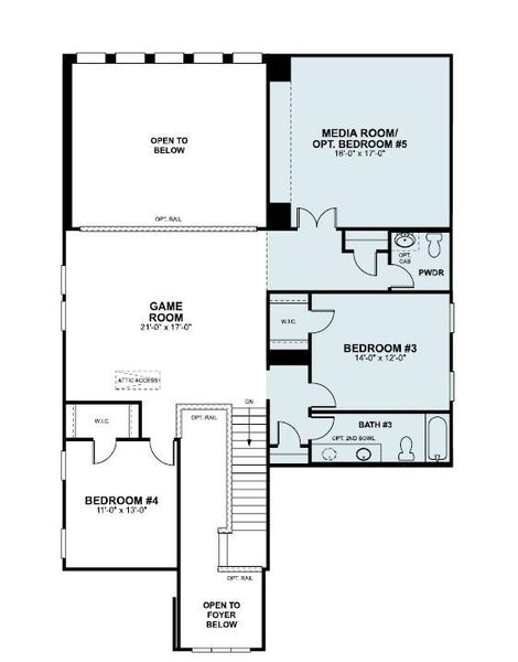2D floor plan layout of this home in Edgewood, Leander, TX (Image 3).