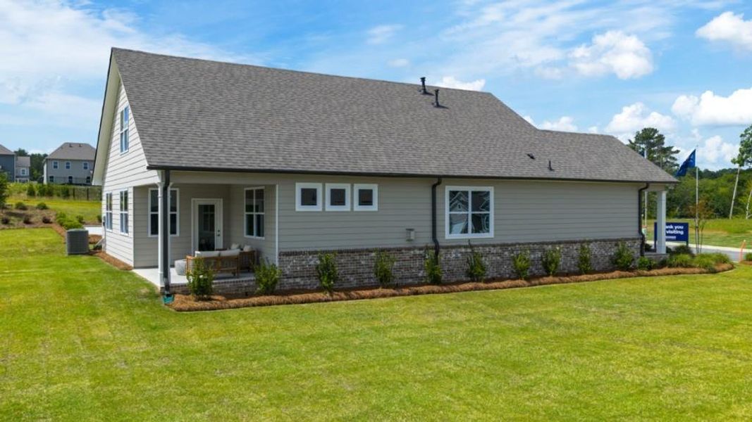 Front exterior of a new home in Hamptons at Riverwood North, Dallas, GA, highlighting curb appeal (Image 38).