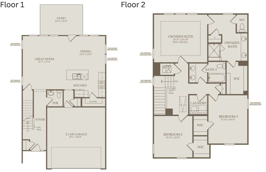 2D floor plan layout of this home in Exchange at 401, Raleigh, NC (Image 4).