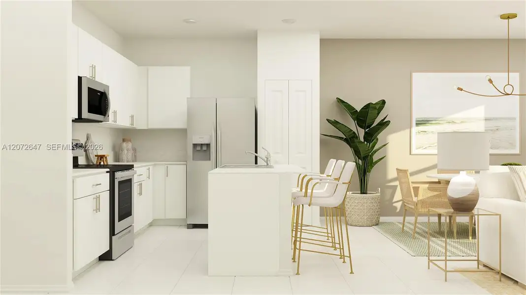 Furnished interior view inside a new home in Le Jardine, Florida City (Image 11).