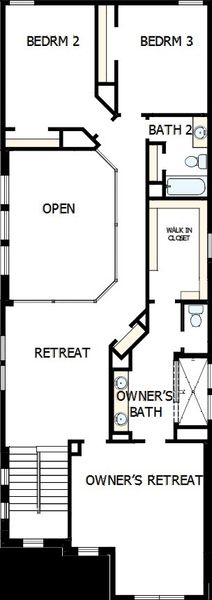2D floor plan layout of this home in Two Step Farm - Cottages Row Collection, Montgomery, TX (Image 4).