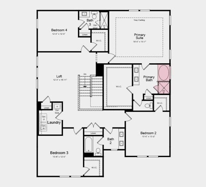 2D floor plan layout of this home in Kennison Creek, Cumming, GA (Image 2).