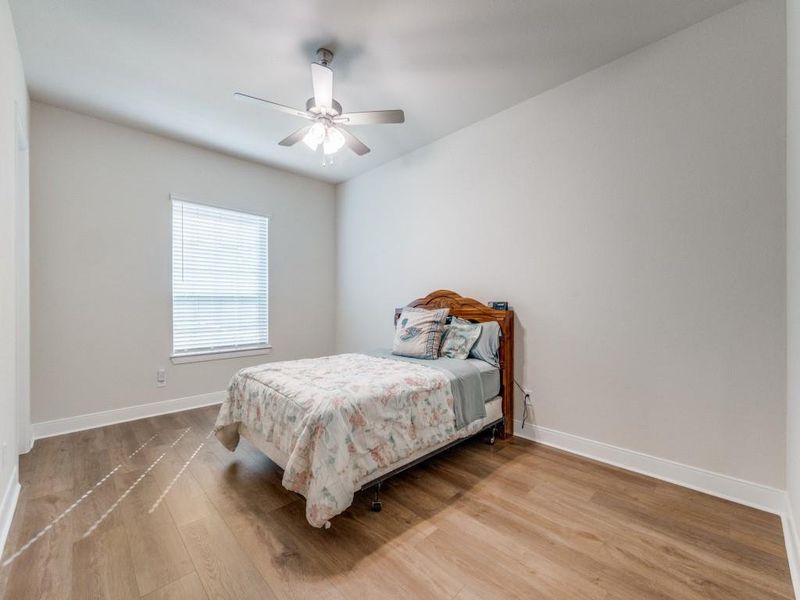 The second bedroom is very large with walk-in closet. This layout is perfect for roommates. Split from master for privacy.
