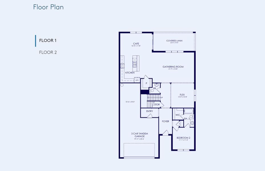 2D floor plan layout of this home in Marion Ranch, Ocala, FL (Image 6).
