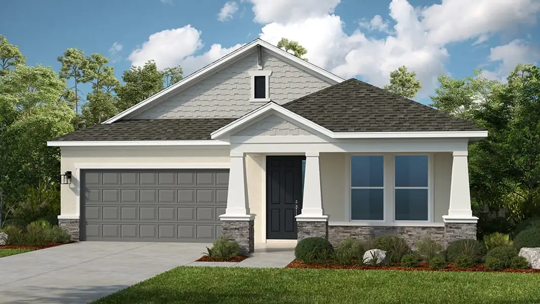 Representative exterior photo of a completed home built from the Carlsbad by Taylor Morrison in Coasterra Community Group Page, Palmetto, FL (Image 12).