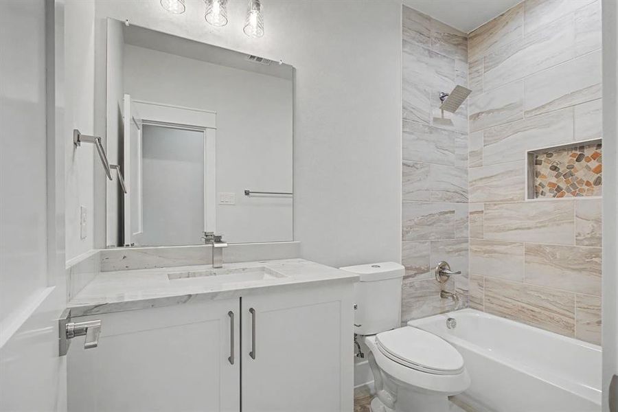 Furnished interior view inside a new home in , Dallas (Image 13).