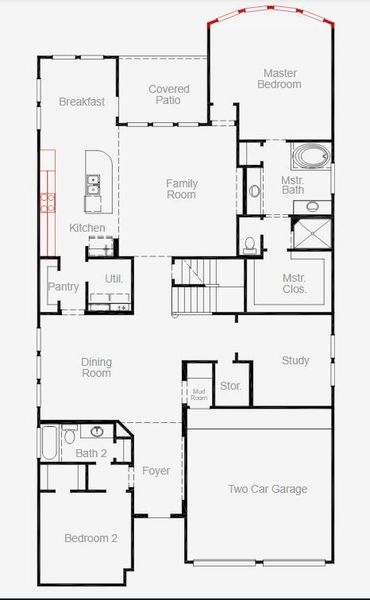 2D floor plan layout of this home in Painted Tree, McKinney, TX (Image 4).