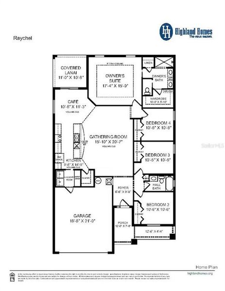 2D floor plan layout of this home in Bennah Oaks, Belleview, FL (Image 2).