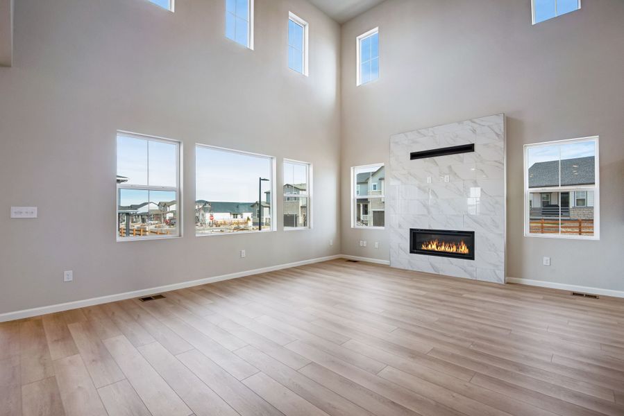 Spacious, unfurnished interior of a new home in Prelude at The Aurora Highlands, Aurora (Image 9). Spacious, unfurnished interior of a new home in Prelude at The Aurora Highlands, Aurora (Image 9).