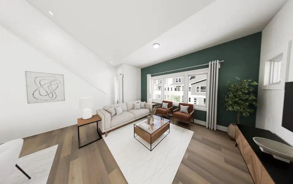 Representative furnished interior of a home built from the Red Rocks by Garman Homes in Allen Park, Raleigh (Image 6).