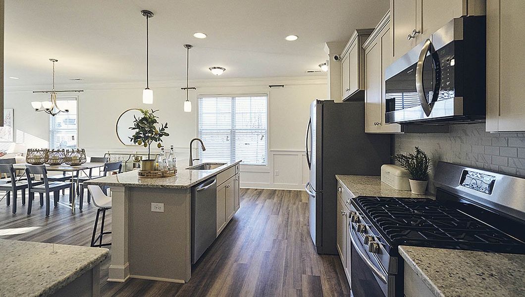 Furnished interior view inside a new home in The Meadows at Kinsley, Jamestown (Image 9). Furnished interior view inside a new home in The Meadows at Kinsley, Jamestown (Image 9).