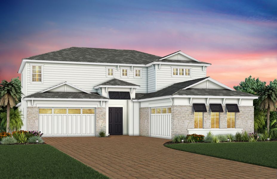 Representative exterior photo of a completed home built from the Livingston by DiVosta in Bridgewater, Jupiter, FL (Image 25).