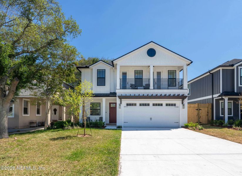 Front exterior of a new home in , Jacksonville Beach, FL, highlighting curb appeal (Image 23). Front exterior of a new home in , Jacksonville Beach, FL, highlighting curb appeal (Image 23).