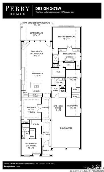 2D floor plan layout of this home in Haby Hill 50', San Antonio, TX (Image 5).
