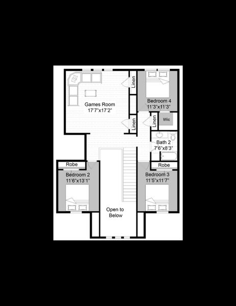 2D floor plan layout of this home in Spring Valley Ranch, Paradise, TX (Image 4).