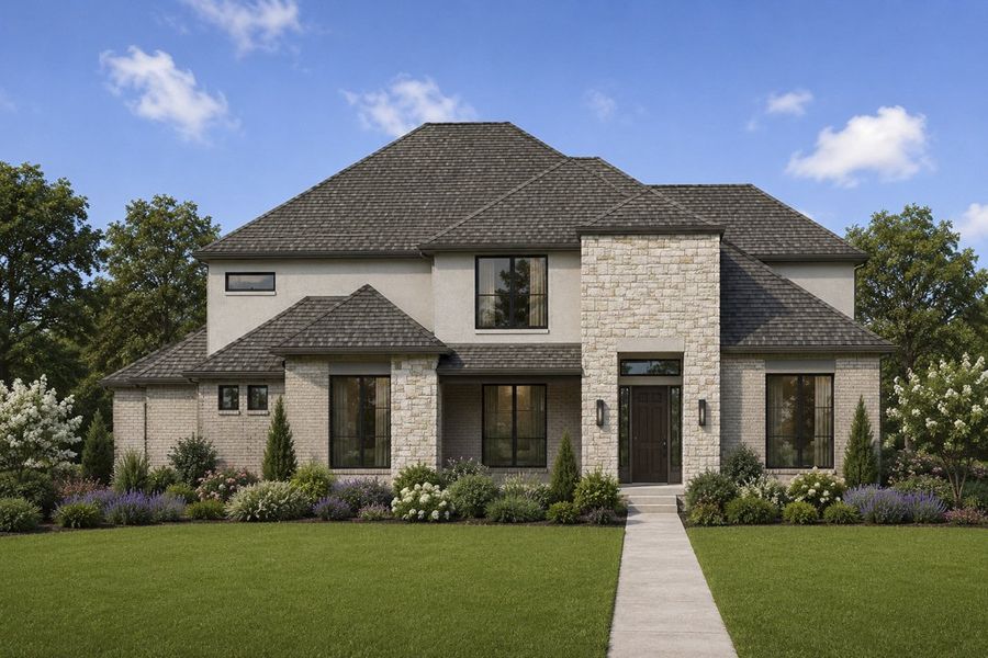 Representative exterior photo of a completed home built from the The Carmelita by Lillian Custom Homes in Emerson Farms, Rockwall, TX (Image 6). Representative exterior photo of a completed home built from the The Carmelita by Lillian Custom Homes in Emerson Farms, Rockwall, TX (Image 6).