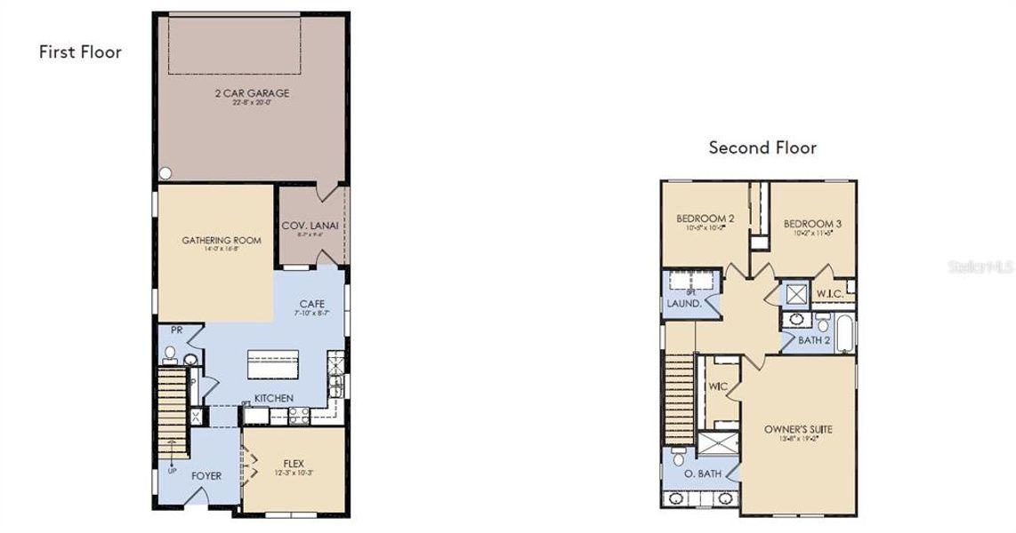 2D floor plan layout of this home in Tohoqua, Kissimmee, FL (Image 3).