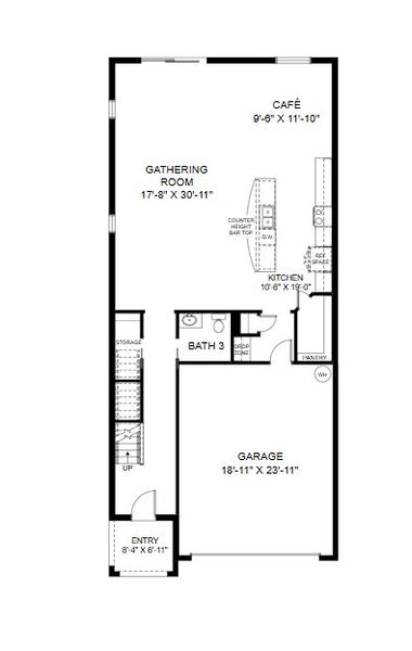 2D floor plan layout for the Westbrooke II by Highland Homes of Florida in Estates at Hickory Cove - Single-Family Homes, St. Cloud, FL (Image 3).