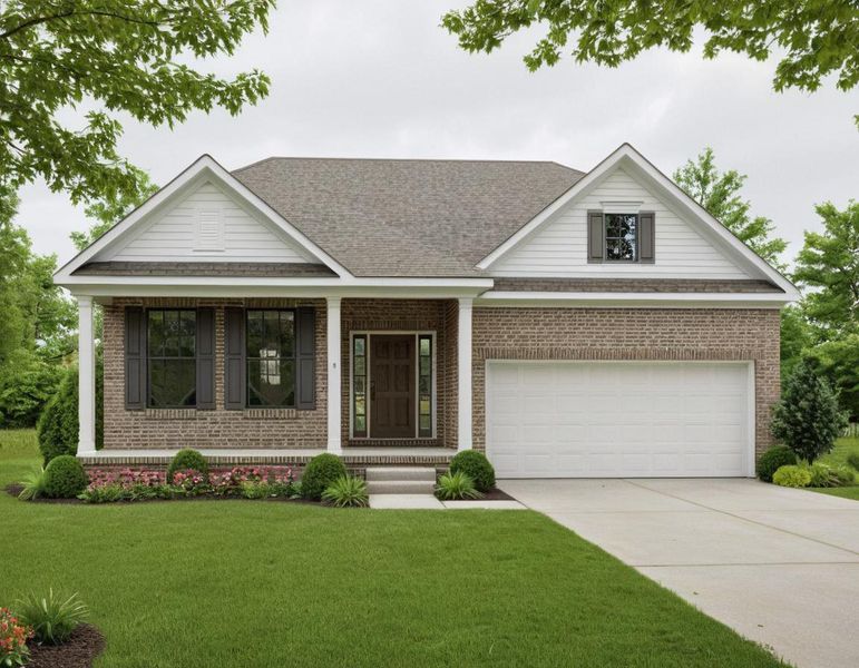 Front exterior of a new home in The Retreat at Norman Farm, Hendersonville, TN, highlighting curb appeal (Image 20).