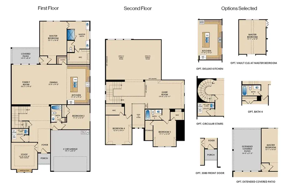 2D floor plan layout of this home in Meadow Run, Melissa, TX (Image 4).