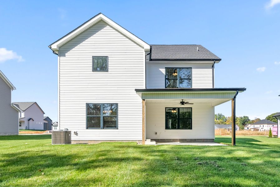 Representative exterior details of a home built from the Kai by Rockwood Homes in Garrettsburg Meadows, Clarksville (Image 3).