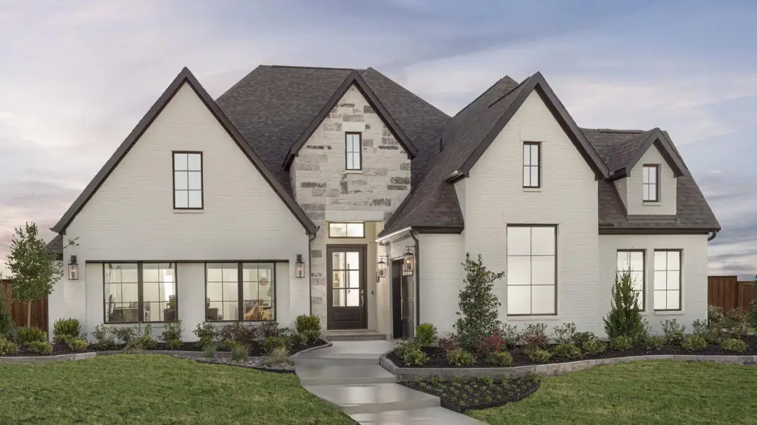 Front exterior of a new home in Juniper Springs, Lockhart, TX, highlighting curb appeal (Image 15).