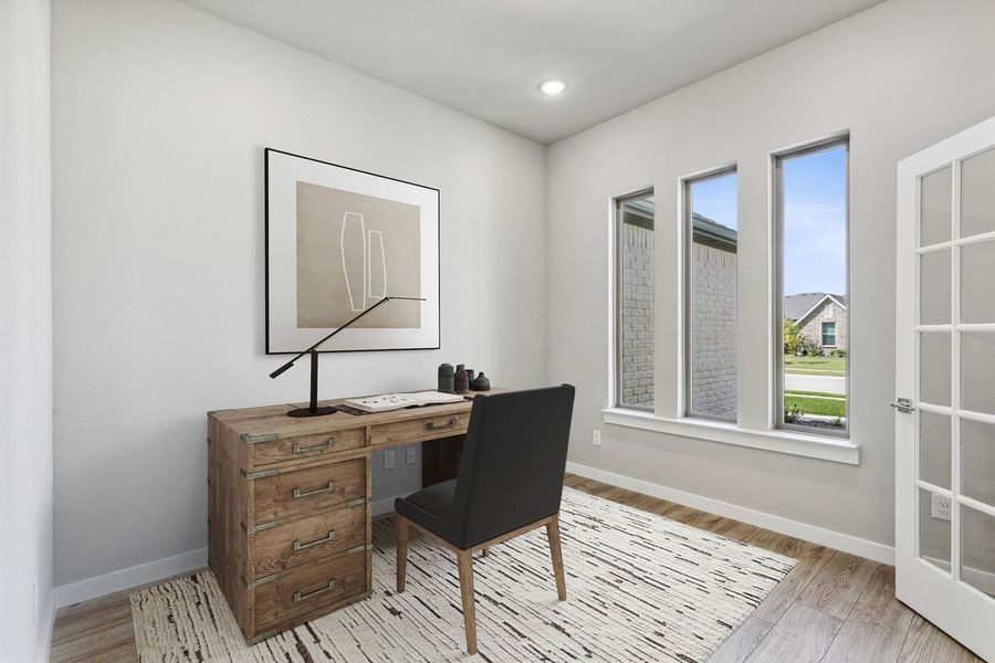 Study/Home Office in the Bowie home plan by Trophy Signature Homes – REPRESENTATIVE PHOTO Study/Home Office in the Bowie home plan by Trophy Signature Homes – REPRESENTATIVE PHOTO
