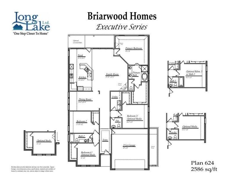 Plan 623 features 4 bedrooms, 2 full baths, 1 half bath and over 2,500 square feet of living space.