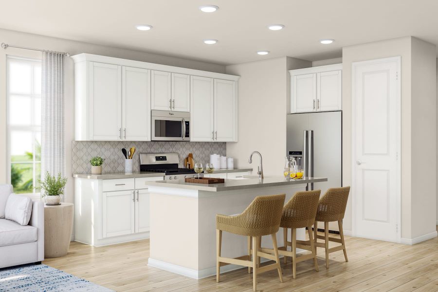 Representative furnished interior of a home built from the B by Tri Pointe Homes in Candelas Townhomes, Arvada (Image 11).