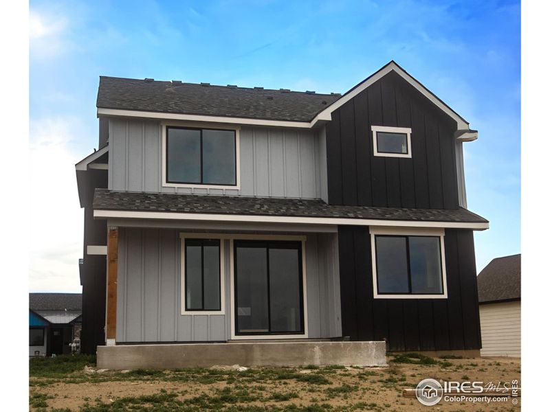 Part covered patio on back of home Part covered patio on back of home