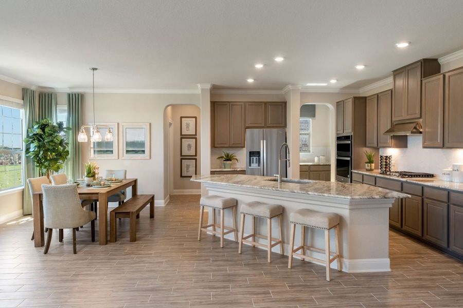 Representative furnished interior of a home built from the 3474 Modeled by KB Home in Salerno - Classic Collection, Round Rock (Image 5).