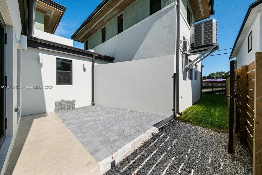 Exterior details and patio area of a home in , Miami (Image 3). Exterior details and patio area of a home in , Miami (Image 3).