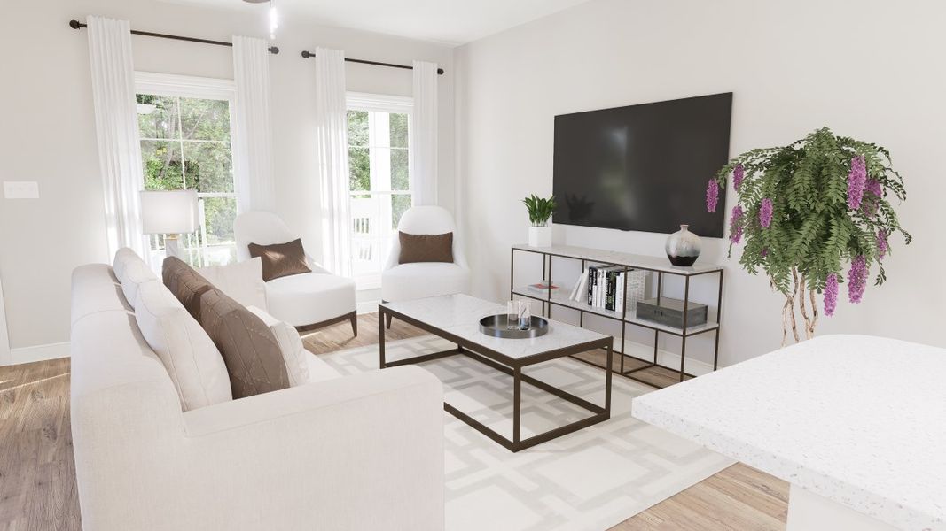 Representative furnished interior of a home built from the Fontaine Townhome by Parkside Builders in The Parks of Mill Town, Chattanooga (Image 9).