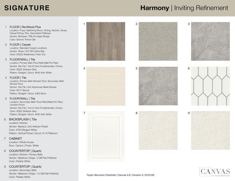 1842 Alexander Village Main Drive design selections! This home is currently under construction and selections are subject to change.