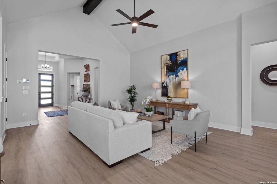 Furnished interior view inside a new home in The Reserve at Potranco Oaks, Castroville (Image 10). Furnished interior view inside a new home in The Reserve at Potranco Oaks, Castroville (Image 10).